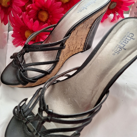 CHARLES BY CHARLES DAVID, DESIGNER WOMENS WEDGE BLACK SHOES - Picture 3 of 7